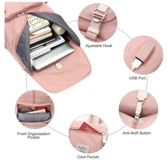 Women Backpack School Bags for Teen Girls,College Student Bookbag - Picture 4 of 5